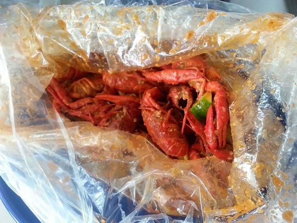 88 Boiling Crawfish & Seafood Restaurant crawfish closeup in season bag
