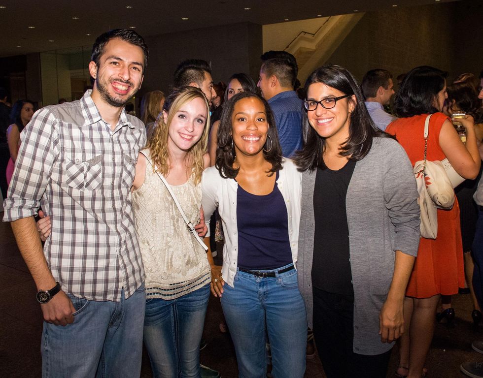 9 Bryan Moreno, from left, Simone Powell, Kaitlyn Hartmann and Christine Casas at the MFAH Art Crowd party September 2014