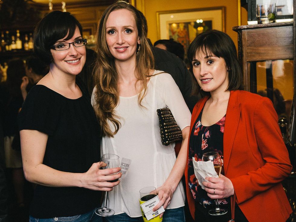 9 Christi McLeu, from left, Lisa Siefert and Roaxana Tamijani at the CultureMap Social at La Colombe d'Or February 2014