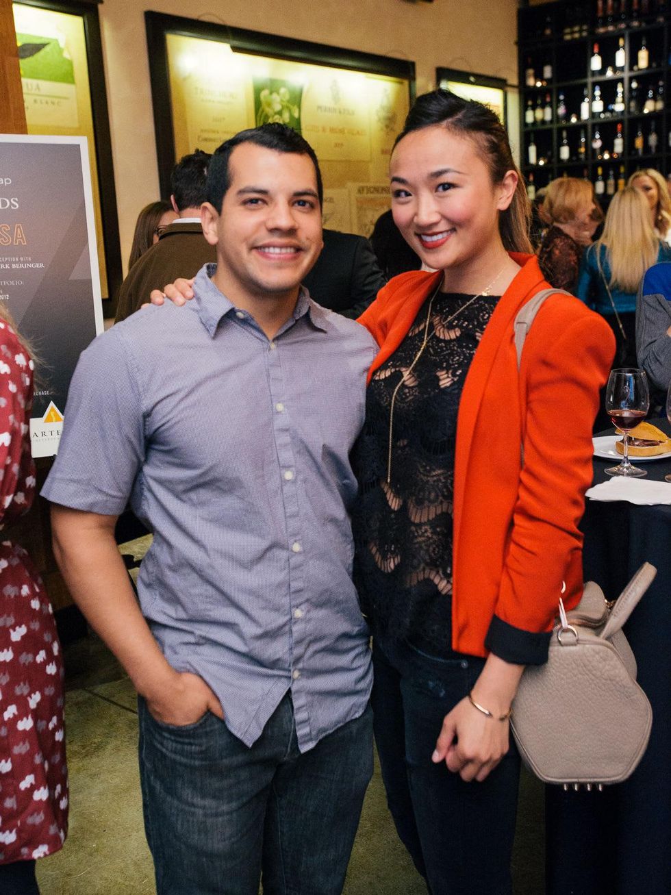 9 Fernando Martinez and Mona Lisa Nguyen at the Artesa wine tasting at Cru March 2014