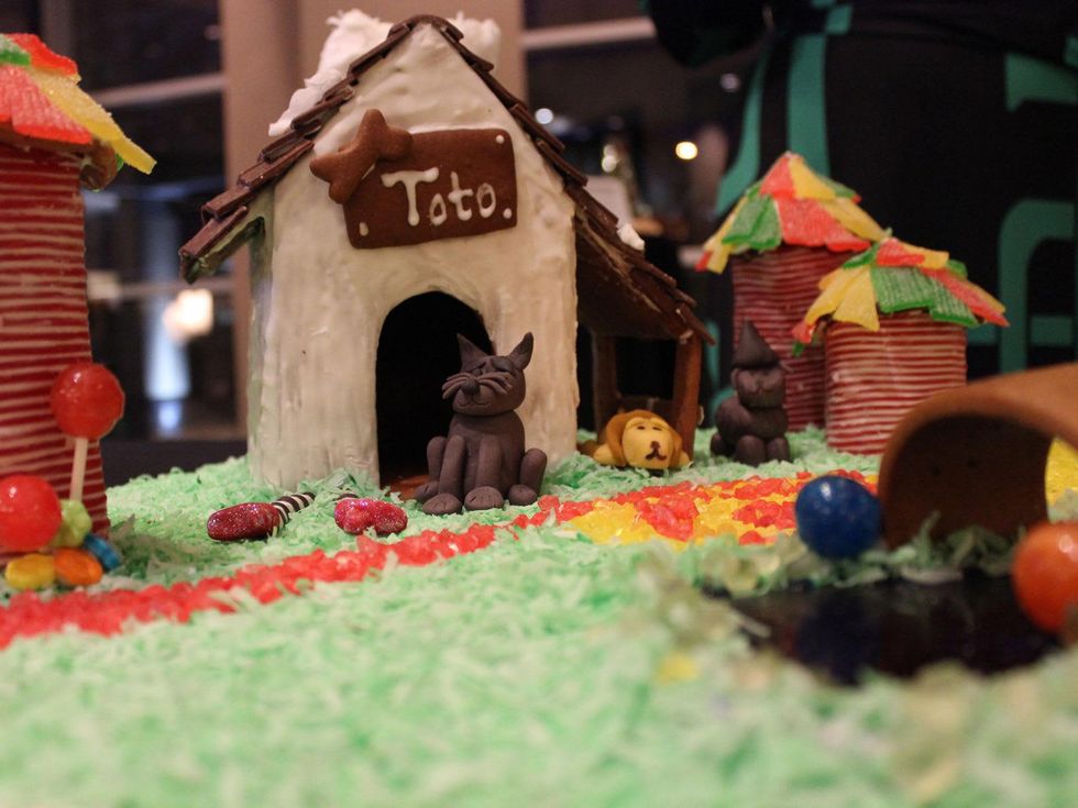 9 Kelsey Hawkins of Osteria Mazzantini entry at the Lucky Dog Gingerbread Doghouse event December 2013