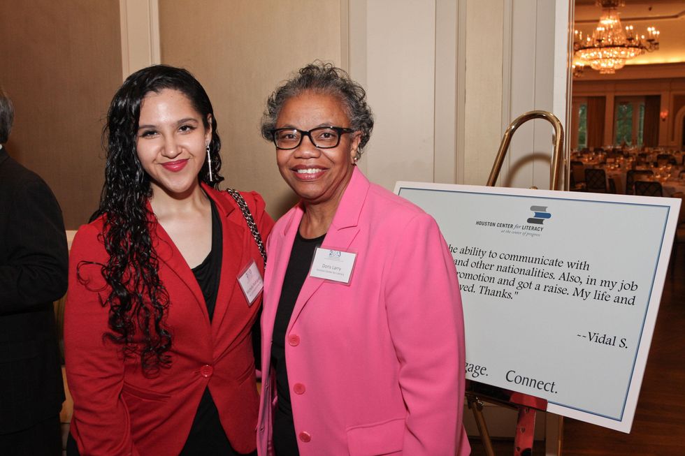 9 Mayors Literacy Breakfast Houston May 2013 Michelle Rodriguez and Doris Larry