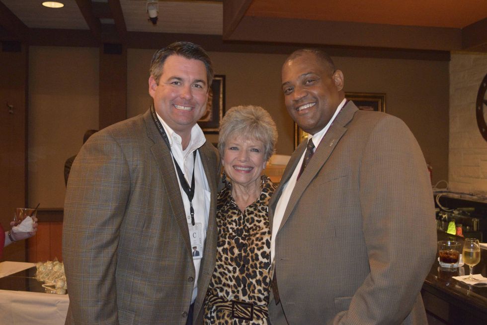 9 Parker Johnson, from left, Dot Mitchell and Curtis W. Clerkley Jr. at the Houston Livestock Show and Rodeo Trailblazer honoree reception October 2014