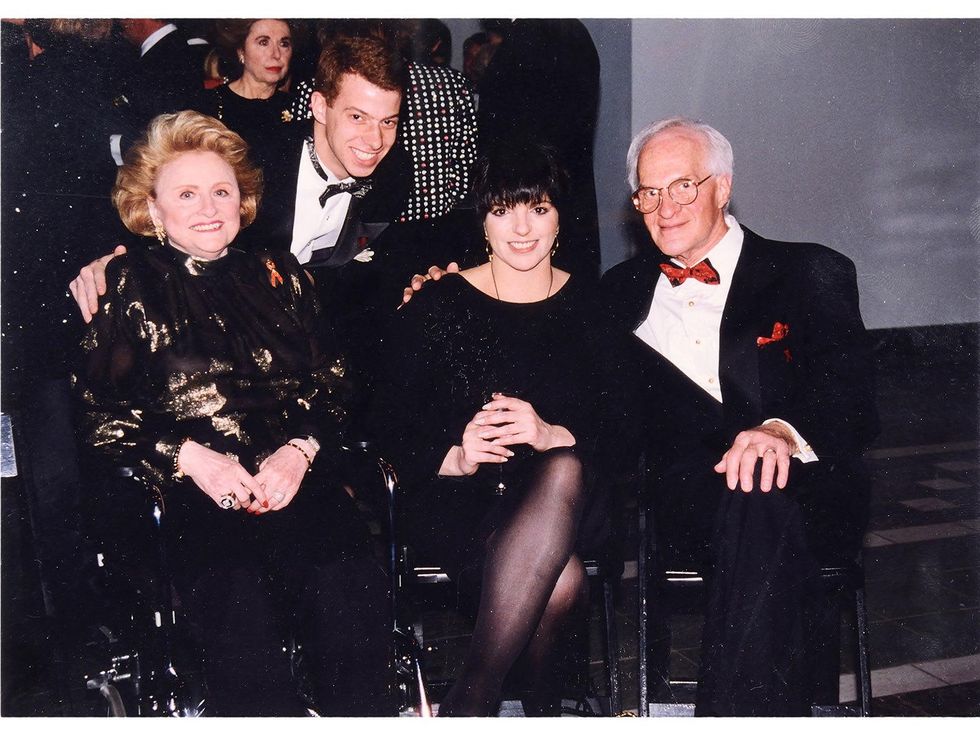 90 Maxine Mesinger auction October 2013 Maxine Mesinger, from left, NAME, Liza Minnelli, Emil Meyer Mesinger