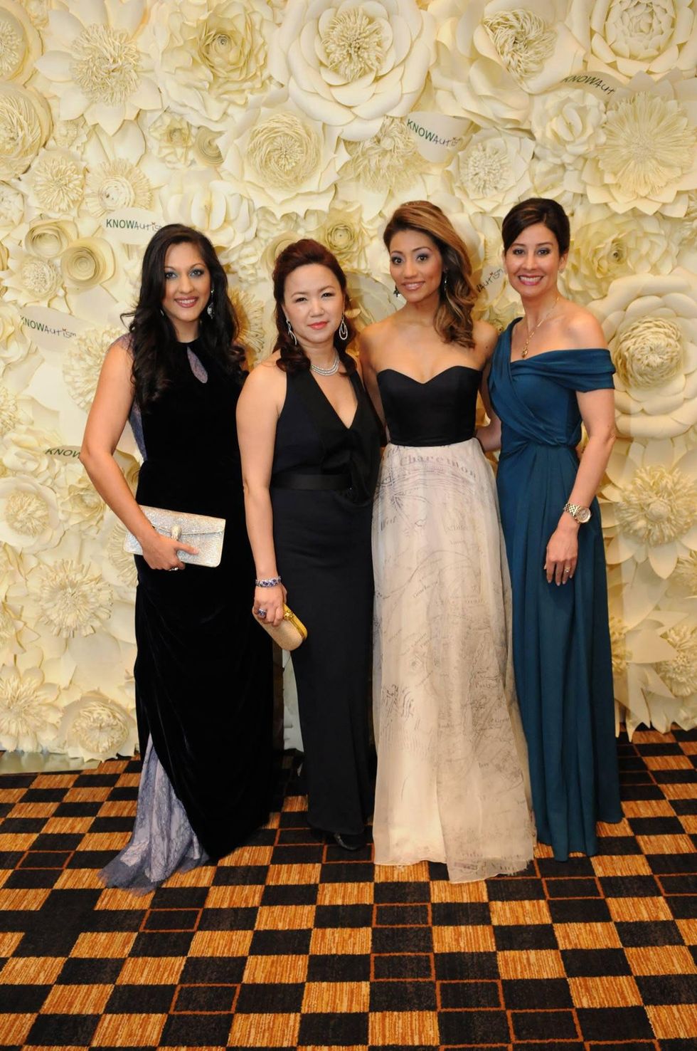 9002 Dr. Sippi Khurana, from left, Tammy Tran Nguyen Rita Garcia and Perri Palermo at the KNOWAutism Gala February 2015