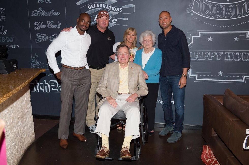9092 Astros Opening Day with Barbara and George H.W. Bush April 201