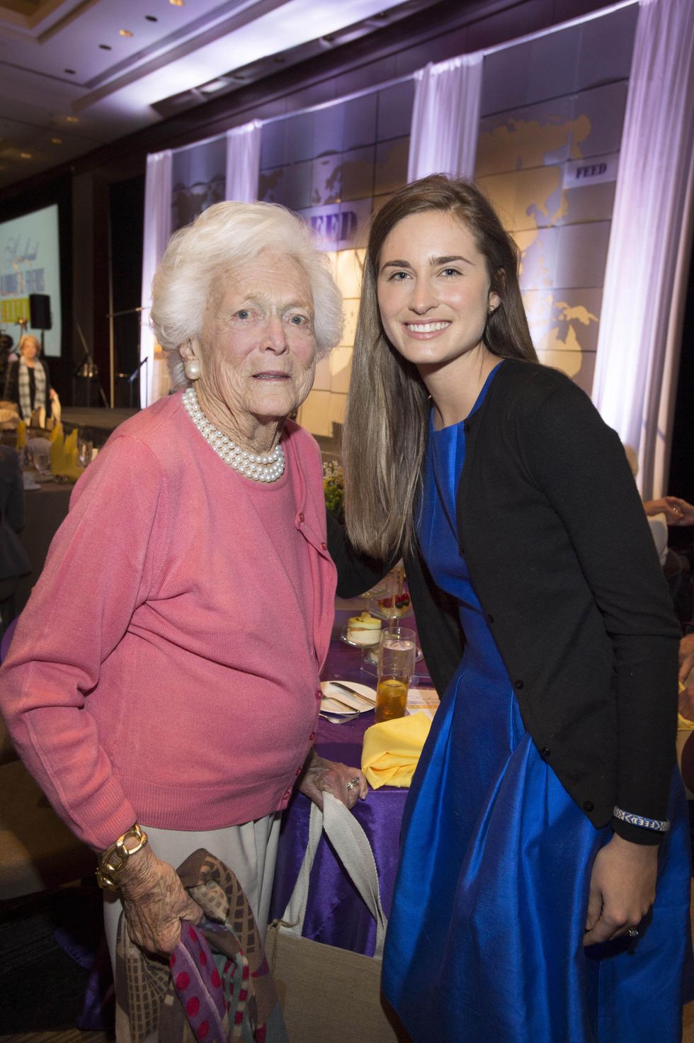 9399 Barbara Bush, left, and Lauren Bush Lauren at The Kinkaid School Alumni luncheon March 2015