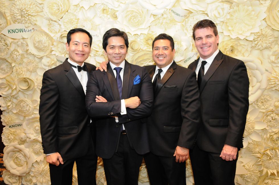 9444 Dr. Michael Chang, from left, Wayne Nguyen, Chris Cardenas and Chase Oelkers at the KNOWAutism Gala February 2015