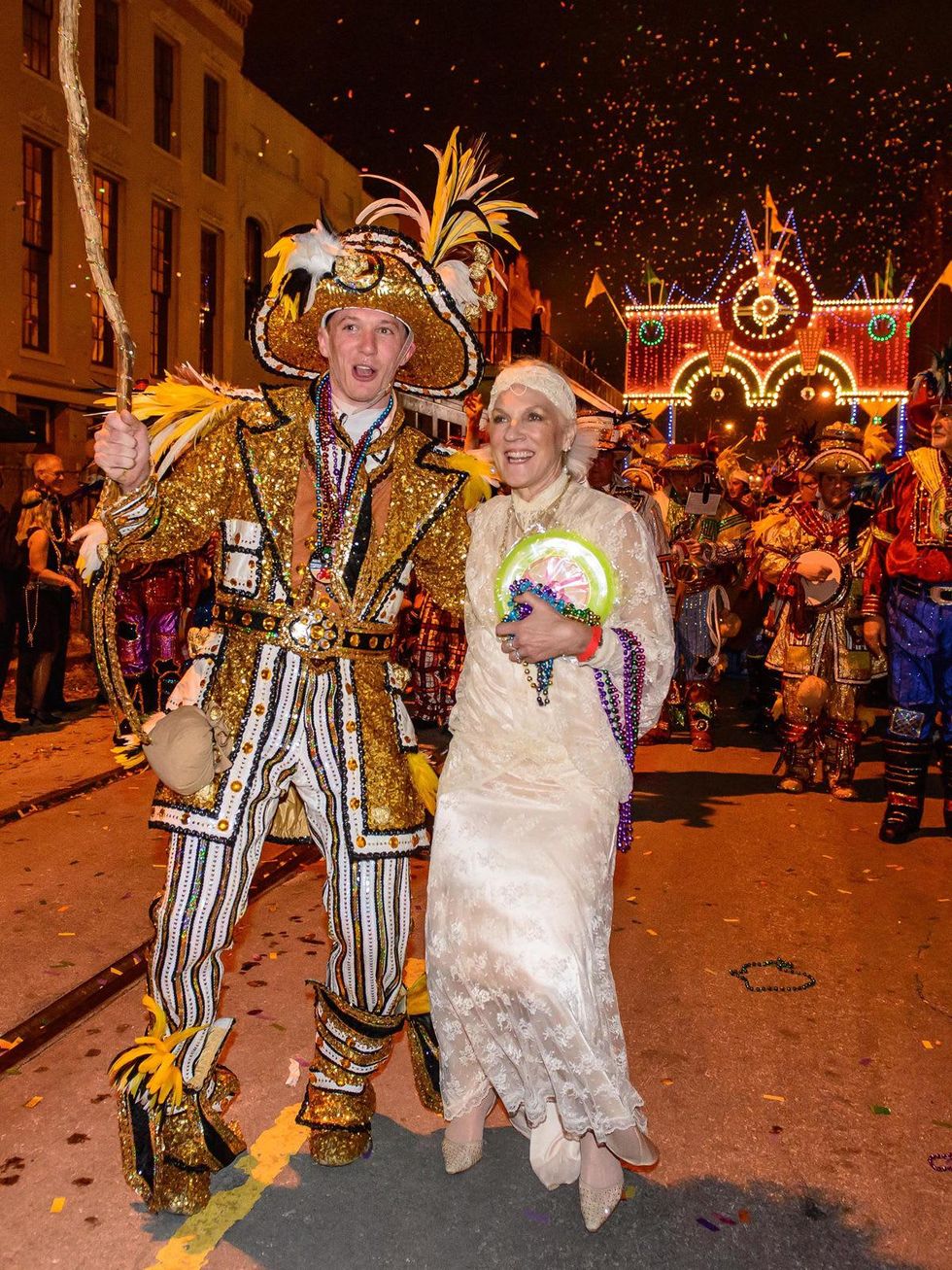 9598 Sharron Kittler posing with a member of The Philadelphia Mummers at the Tremont Ball March 2014