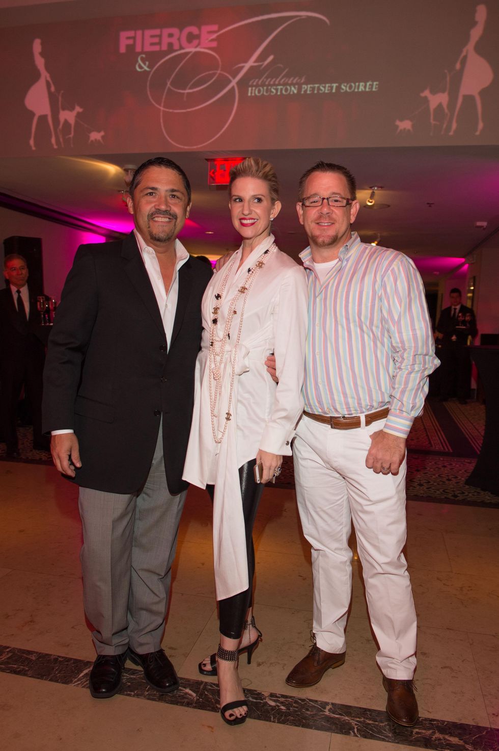 9634 Bruce Padilla, from left, Lori Freese and Shelby Kibodeaux at the Pet Set Soiree September 2014