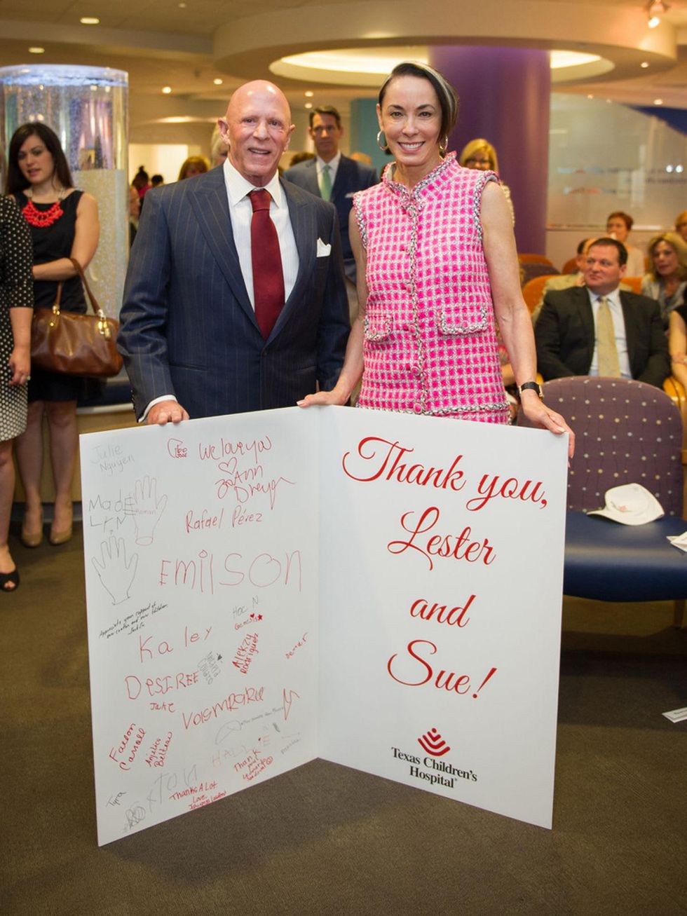 9726 Lester and Sue Smith at the Lester and Sue Smith Clinic dedication at Texas Children's Hospital May 2014