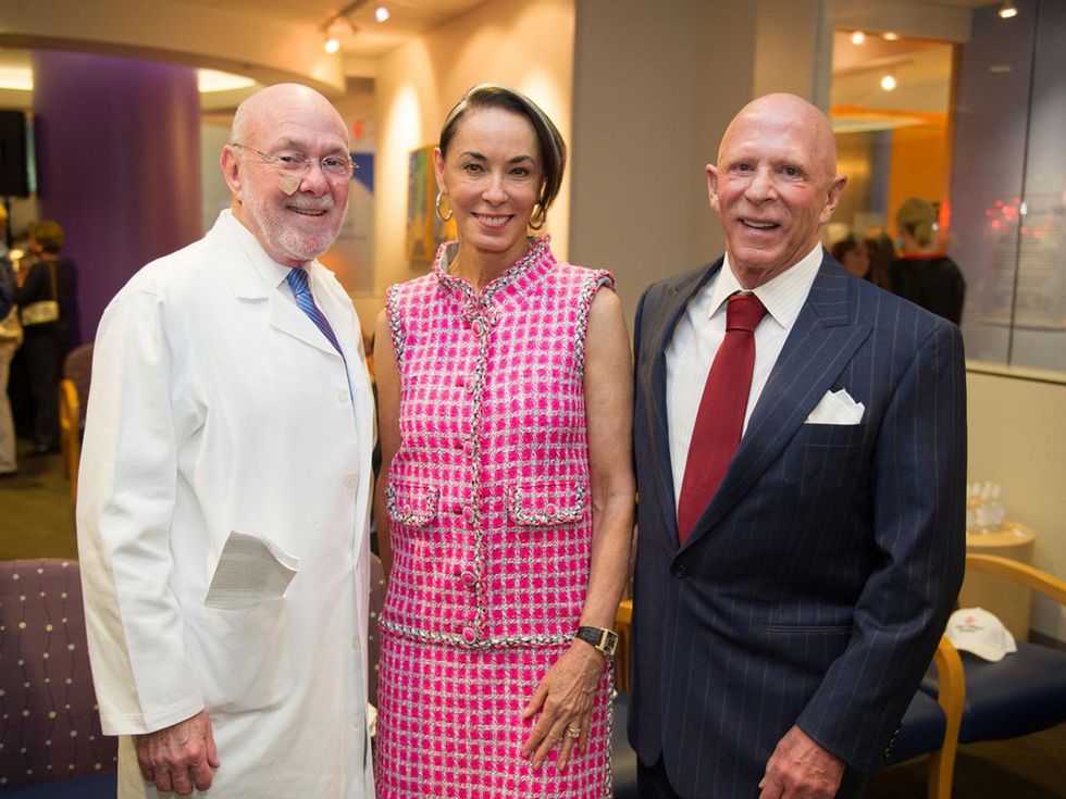 9728 Dr. David Poplack, from left, with Sue and Lester Smith at the Lester and Sue Smith Clinic dedication at Texas Children's Hospital May 2014