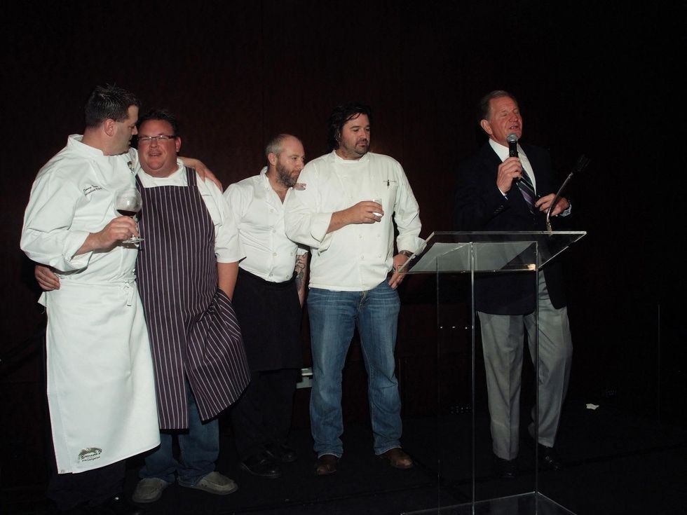 98 Danny Trace, from left, Chris Shepherd, Richard Knight, Bryan Caswell and Ralph McIngvale at the Bon Vivant Dinner January 2014
