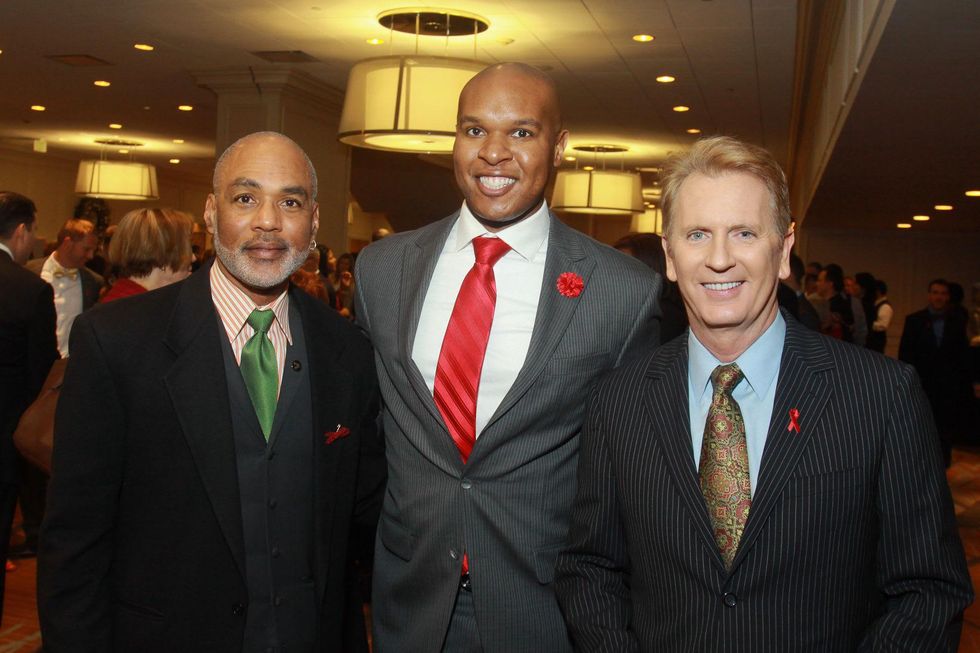 98 Phil Wilson, from left, Travis Torrence and Frank Billingsley at the World AIDS Day luncheon.
