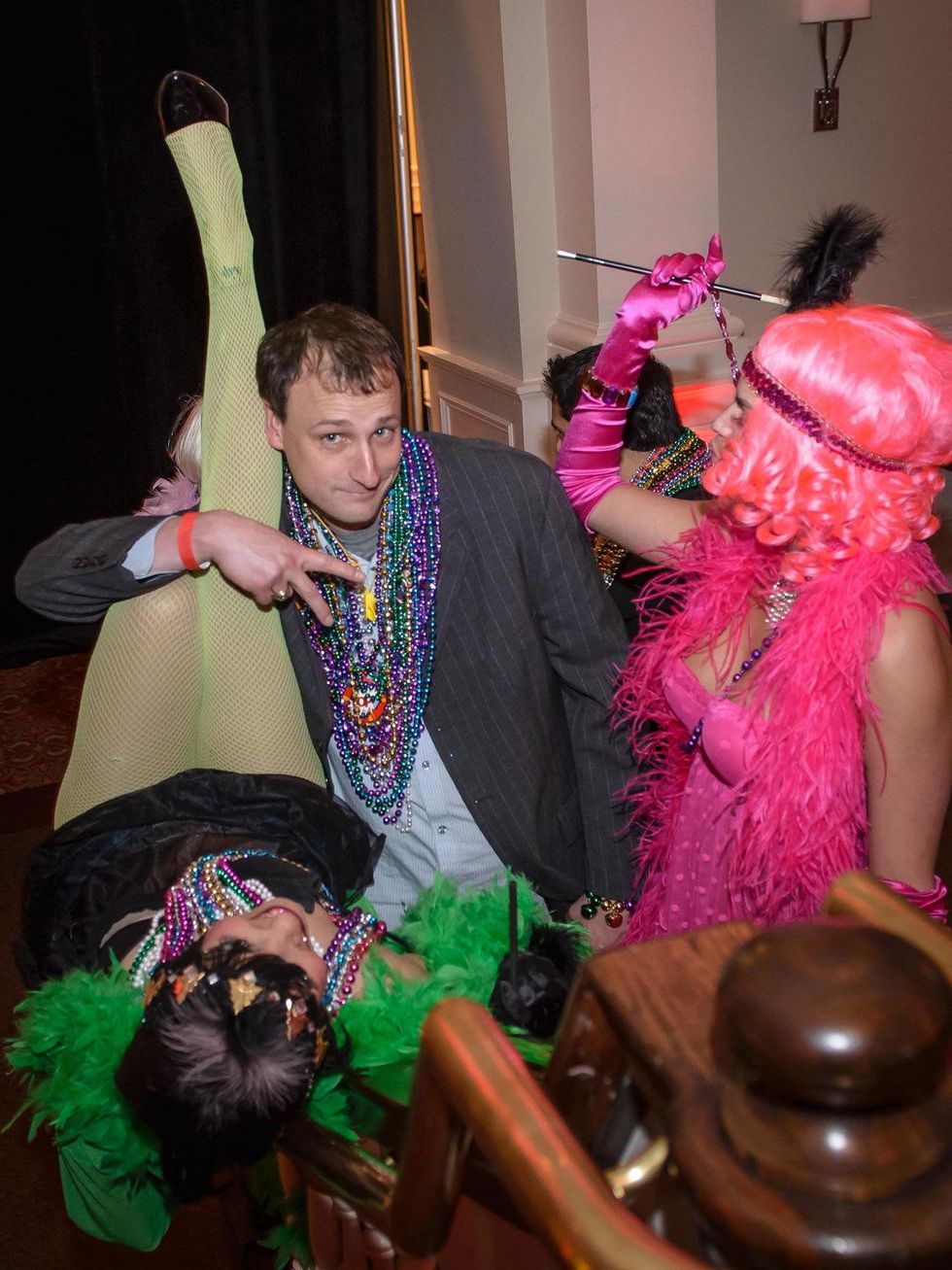 9816 Buck Bailey poses with the "Flappers" at the Tremont Ball March 2014