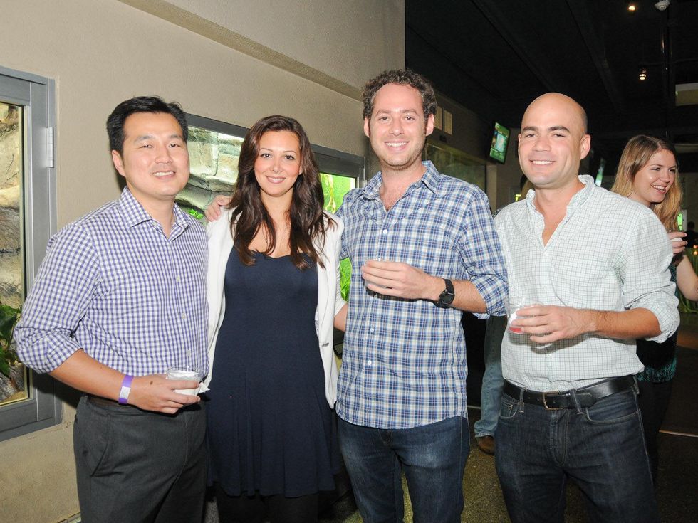 9868 Jimmy Wu, from left, Adileh Kassai, Luis Cuesta and Federico Sanchez at the Scales and Cocktails Houston Zoo Flock event