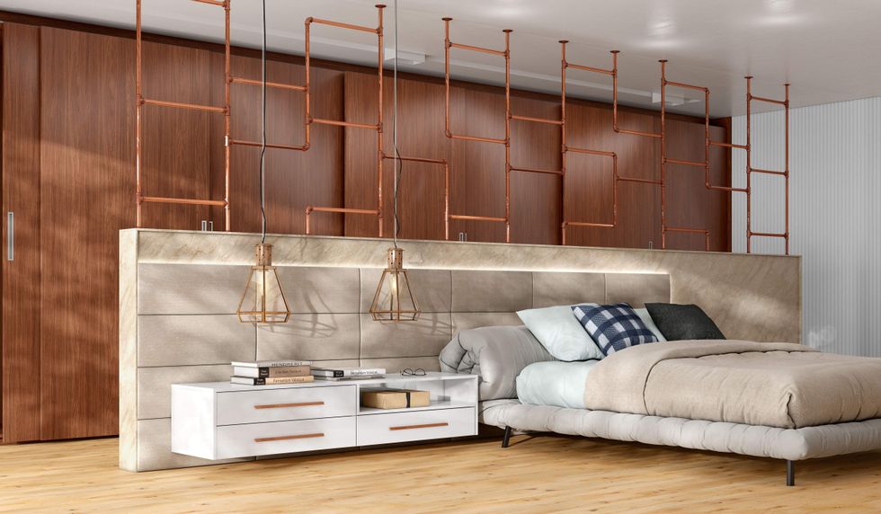 A bedroom designed by Marel Design Mobili