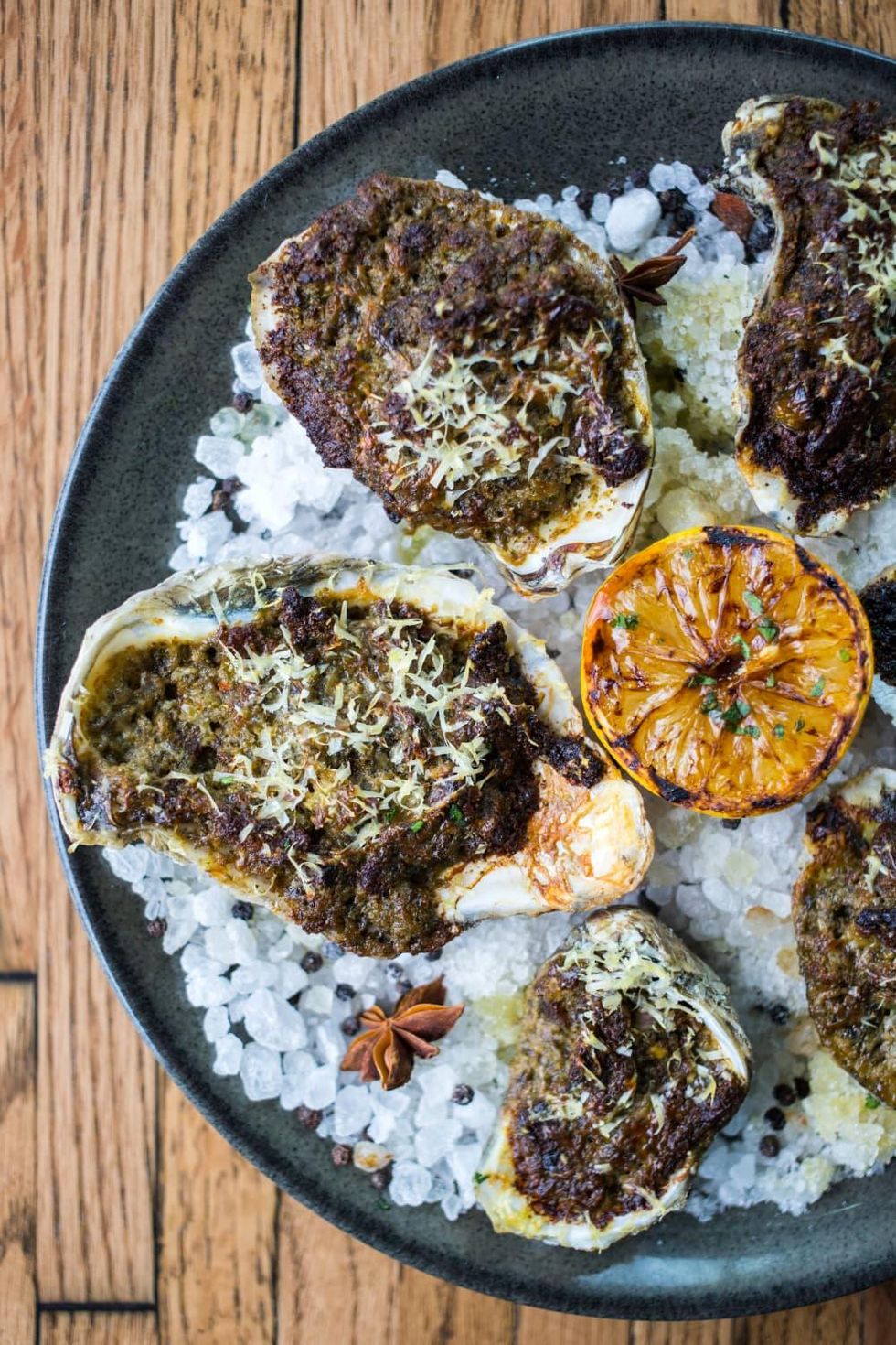 A'Bouzy baked oysters