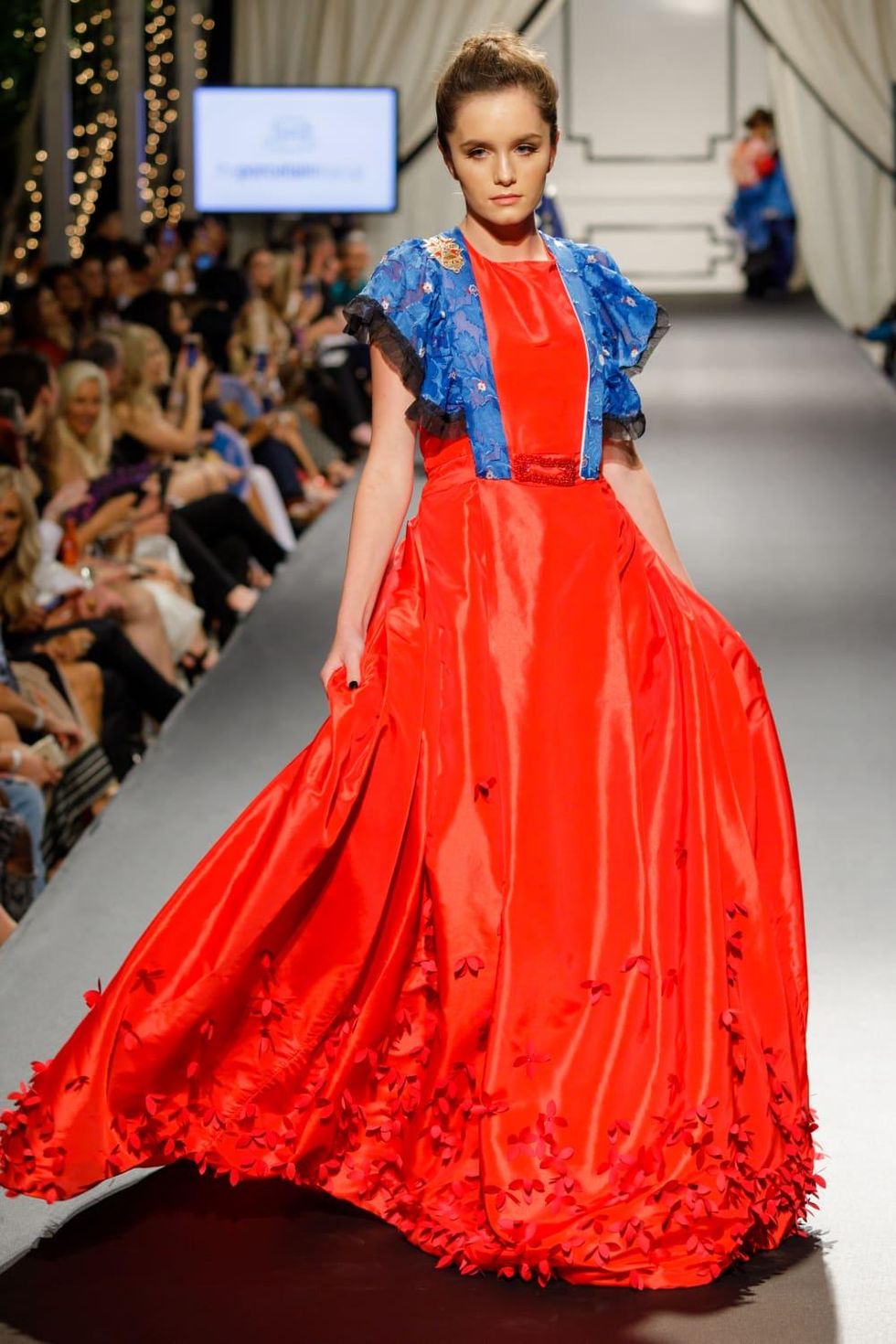 A model for Porcelain Teacup at Fashion X Houston