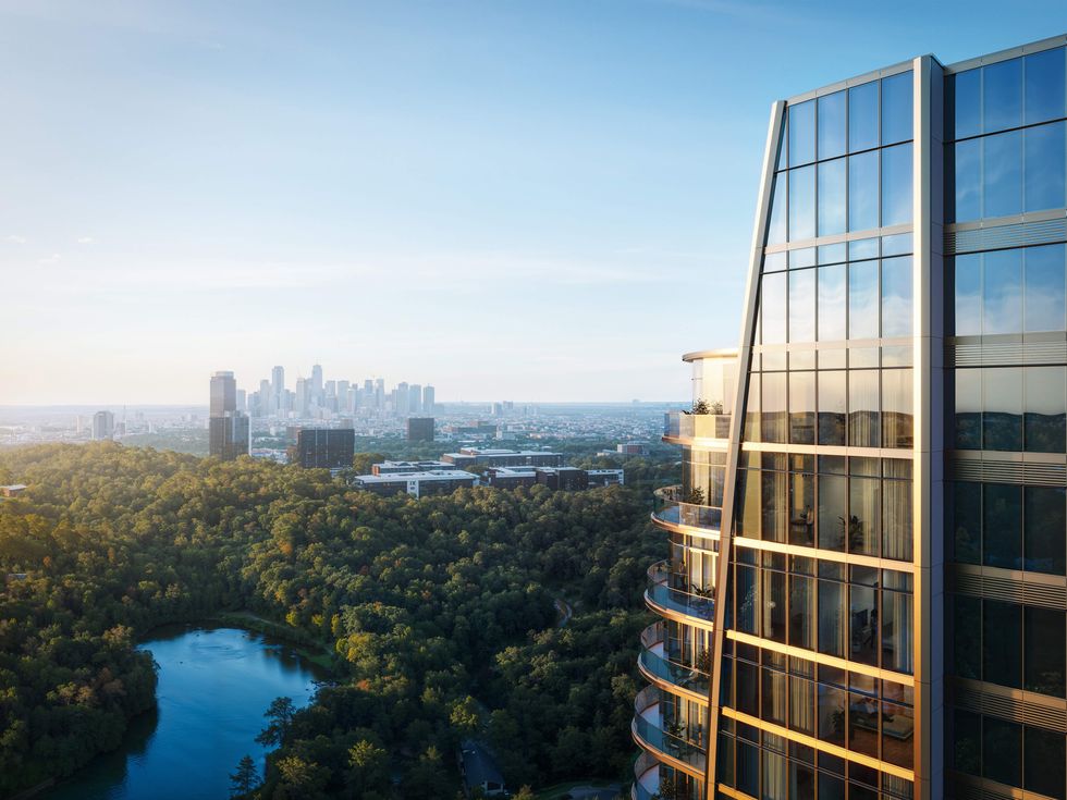 A rendering of the view from the St. Regis Residences, Houston