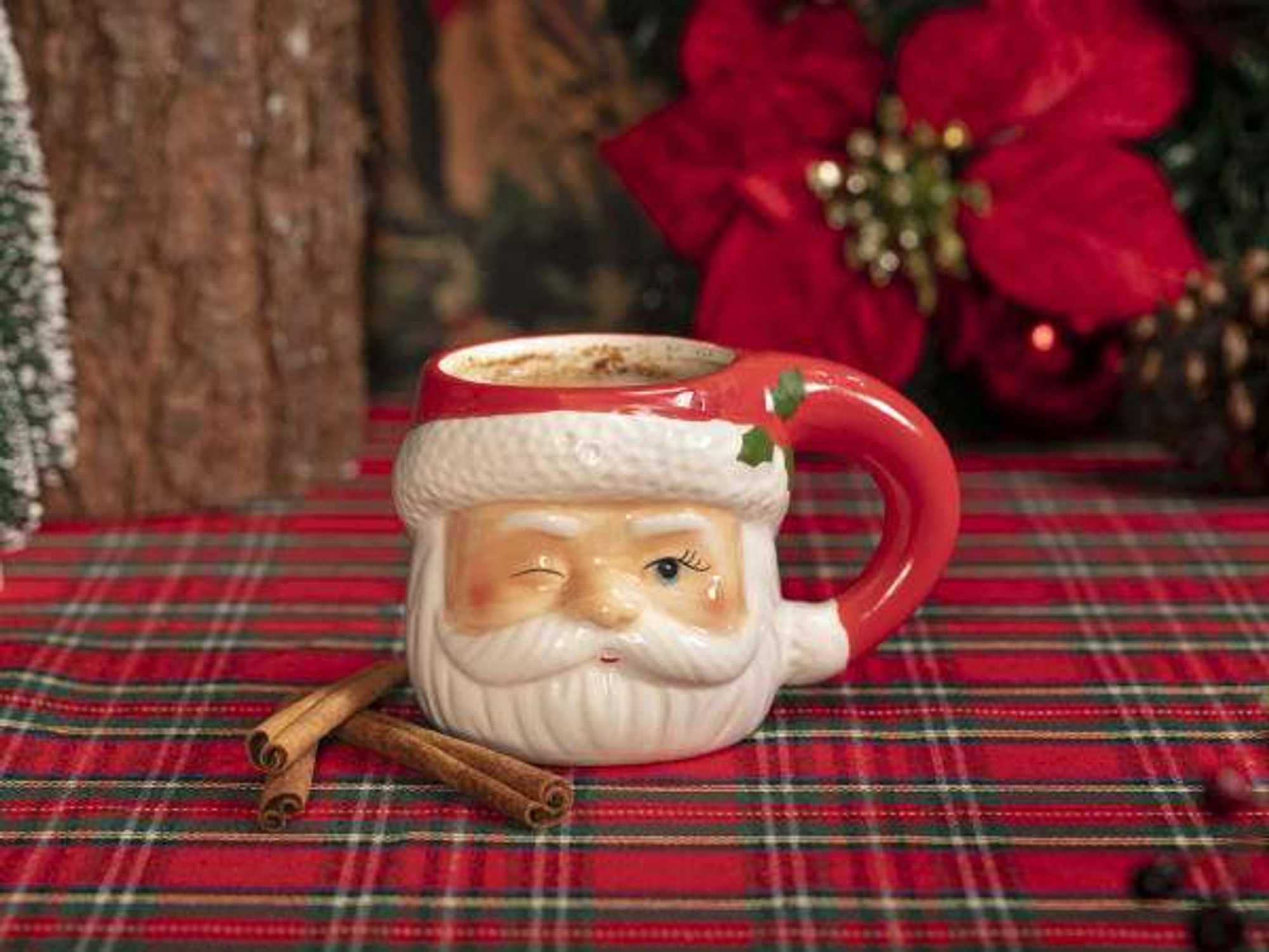 a santa claus mug