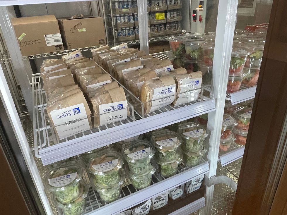 A selection of takeaway food at United Club Fly