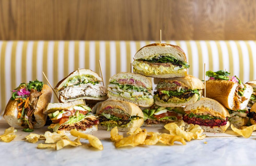 a stack of sandwiches