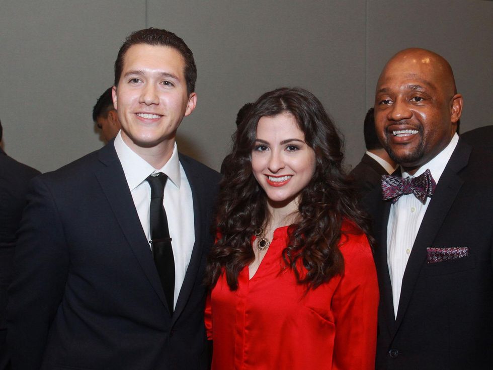 Aaron Cervantes, from left, Vanessa Salinas and Tim Wilkerson at the Emerging Leaders Institute 2013 class graduation.