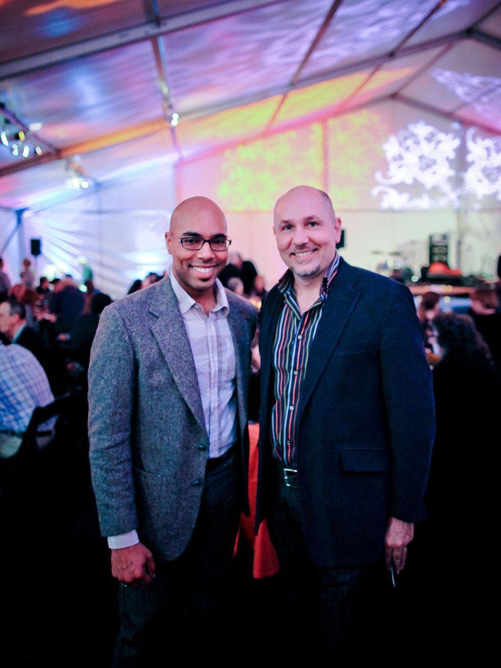 Aaron Courtland, left, and Nicola Parente at the FotoFest opening party March 2014