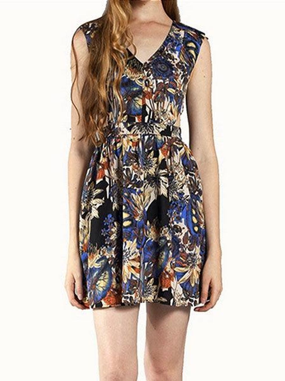 accents Floral Print Side Cut Out Dress