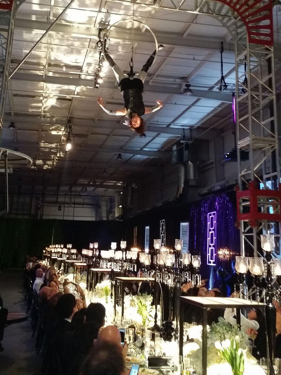 Acrobats at Lucinda Loya's birthday celebration February 2014