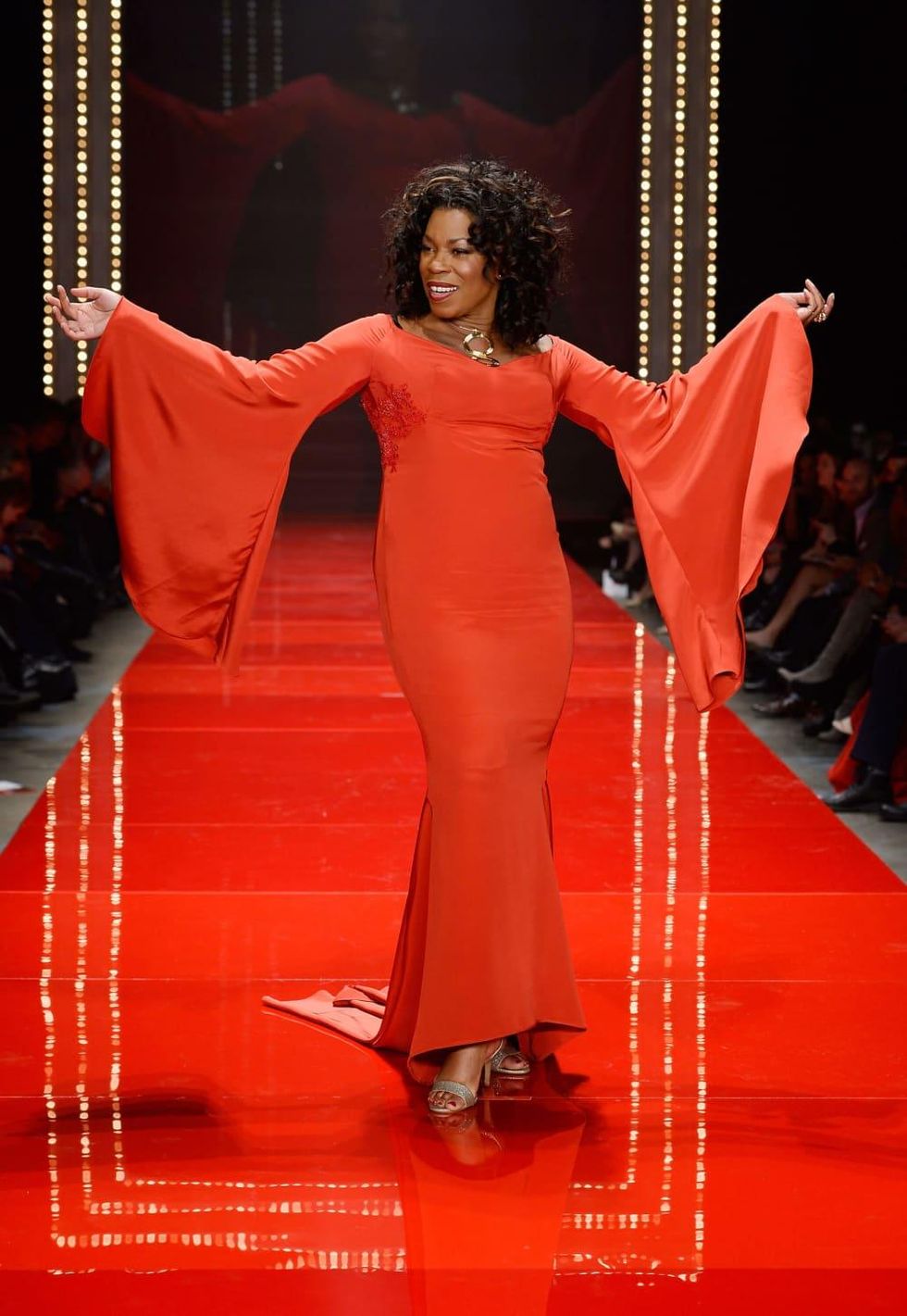 Actress Lorraine Toussaint walks the runway at the American Heart Association's Go Red For Women Red Dress Collection 2017