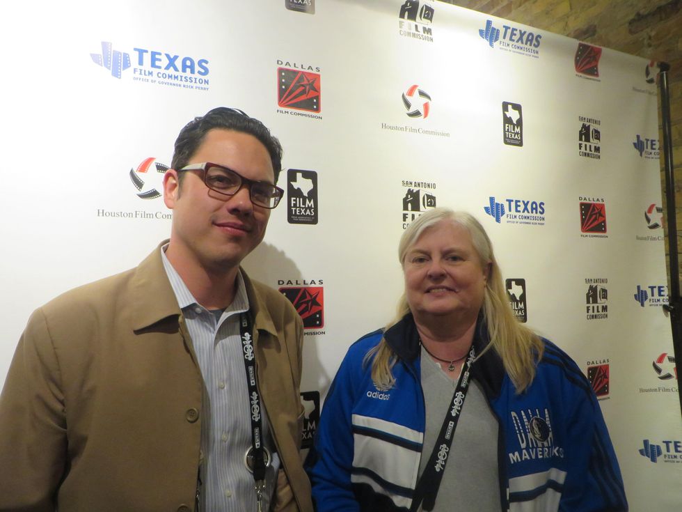 Adam Donaghey and Janis Burklund at Texas Film party at Sundance Film Festival January 2014