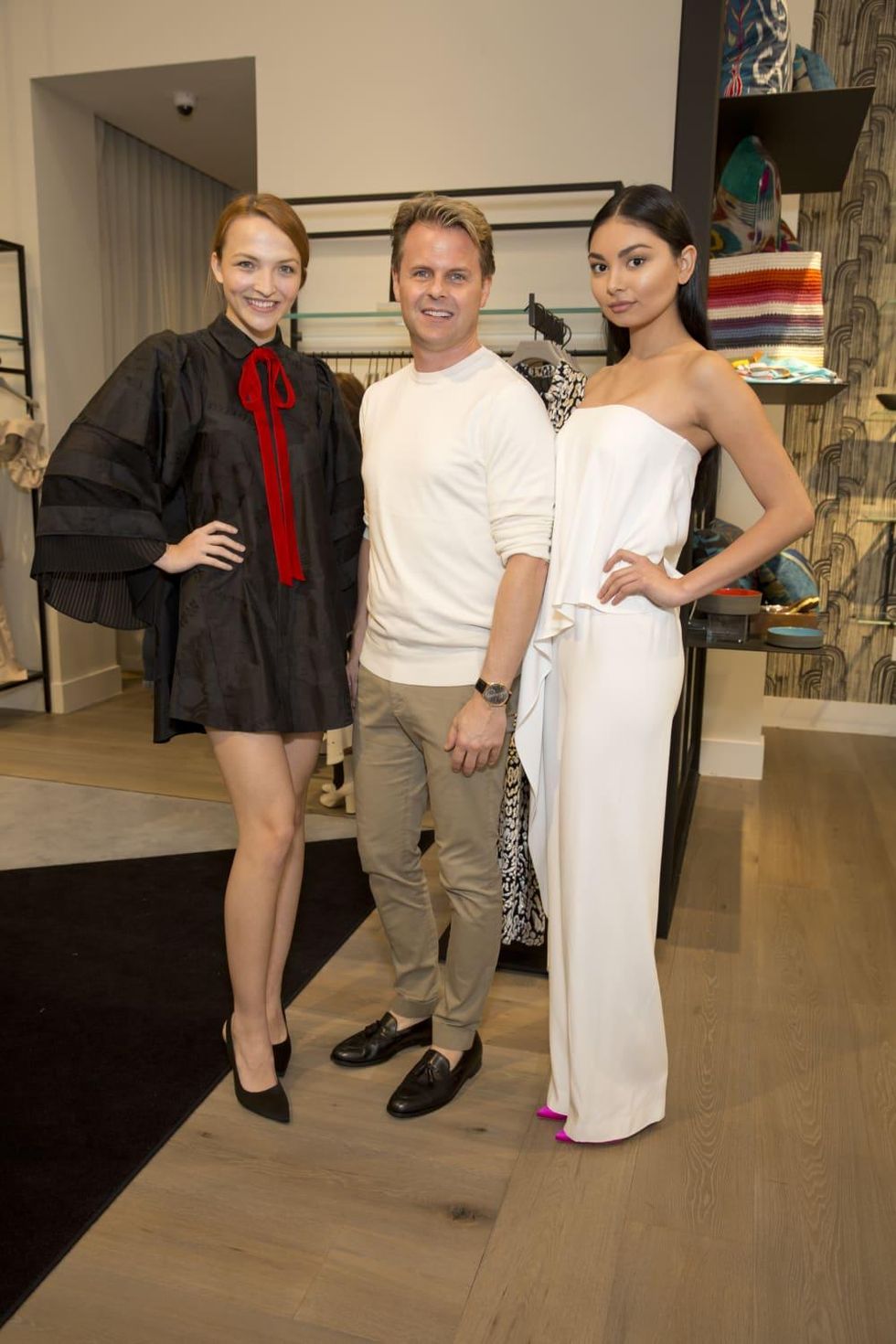 Adam Lippes and models at luncheon