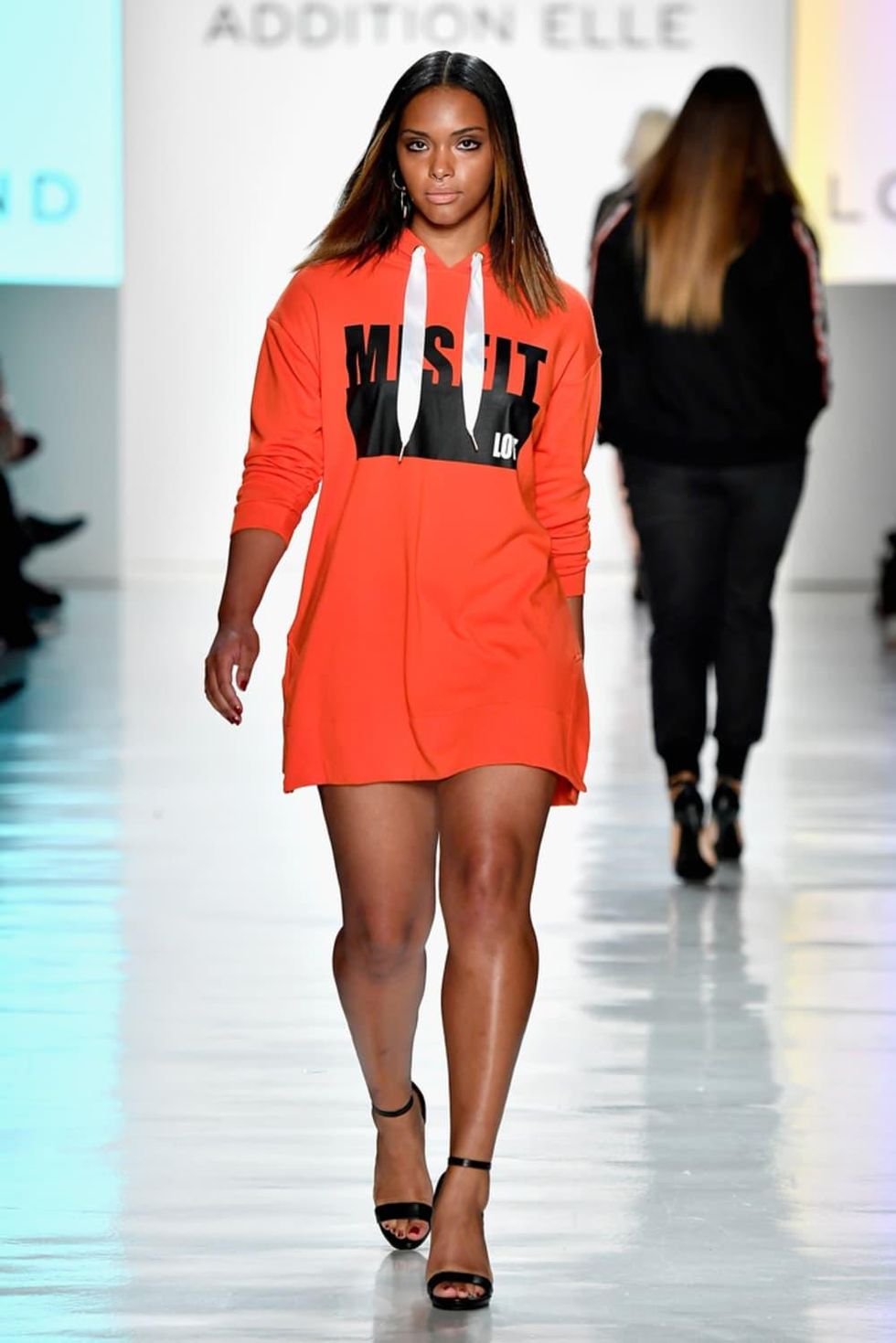 Photo: Ashley Graham walks on the runway at the Addition Elle fashion show  - NYP20170911431 