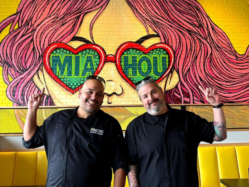 Adrian Sanchez and Justin Turner Pincho Bernie's Burger Bus