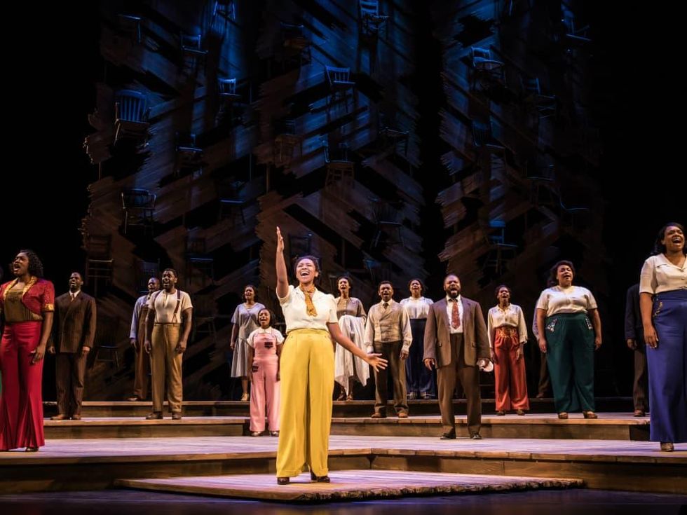 Adrianna Hicks (Celie) and the North American tour cast of The Color Purple