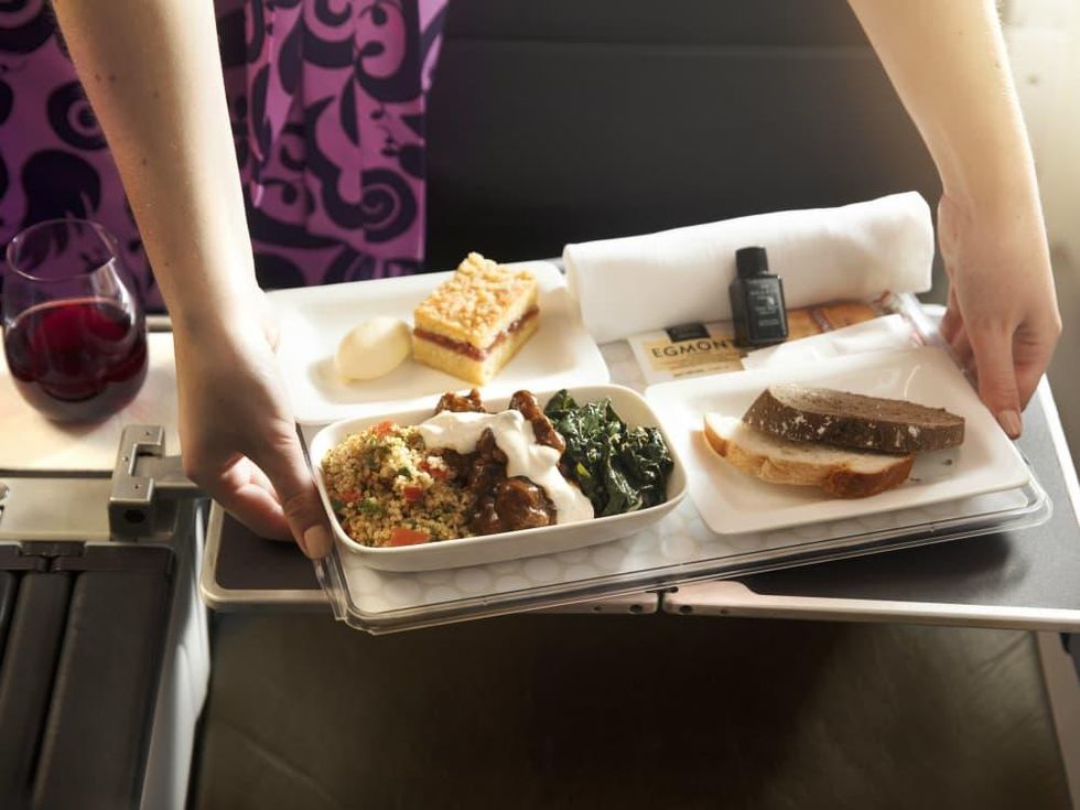 Air New Zealand lamb dinner