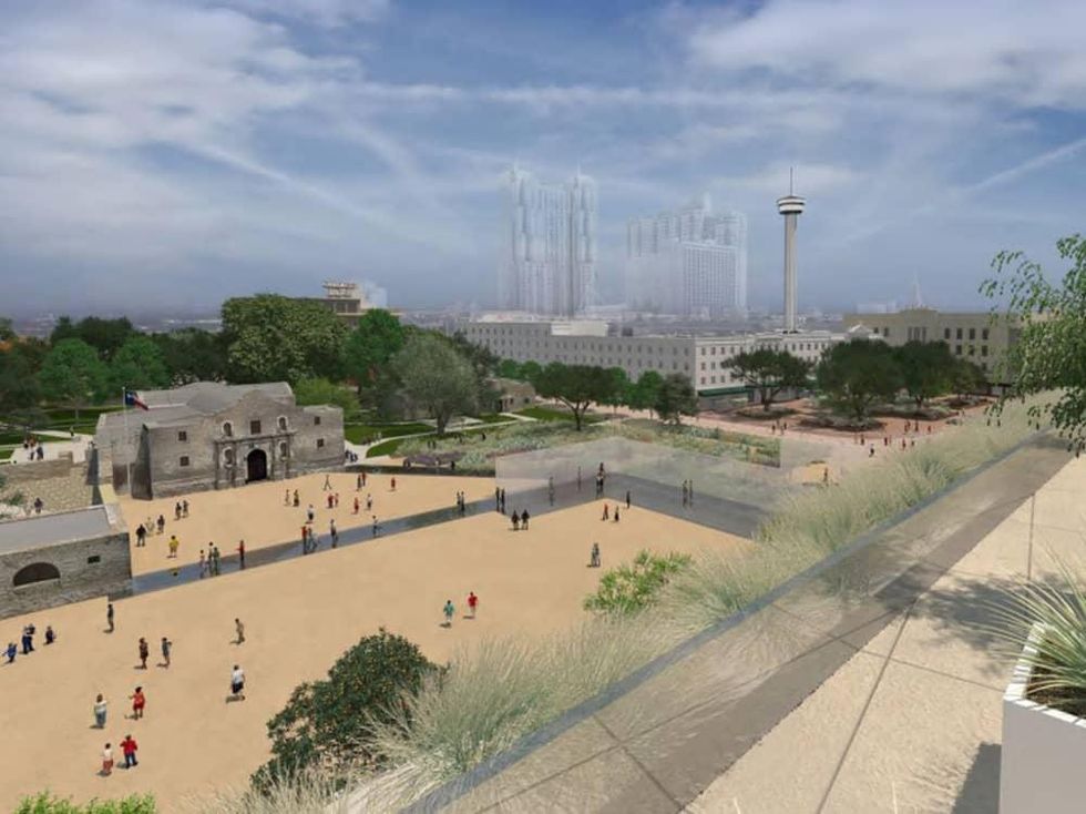 Alamo Master Plan 2017 museum rooftop view rendering