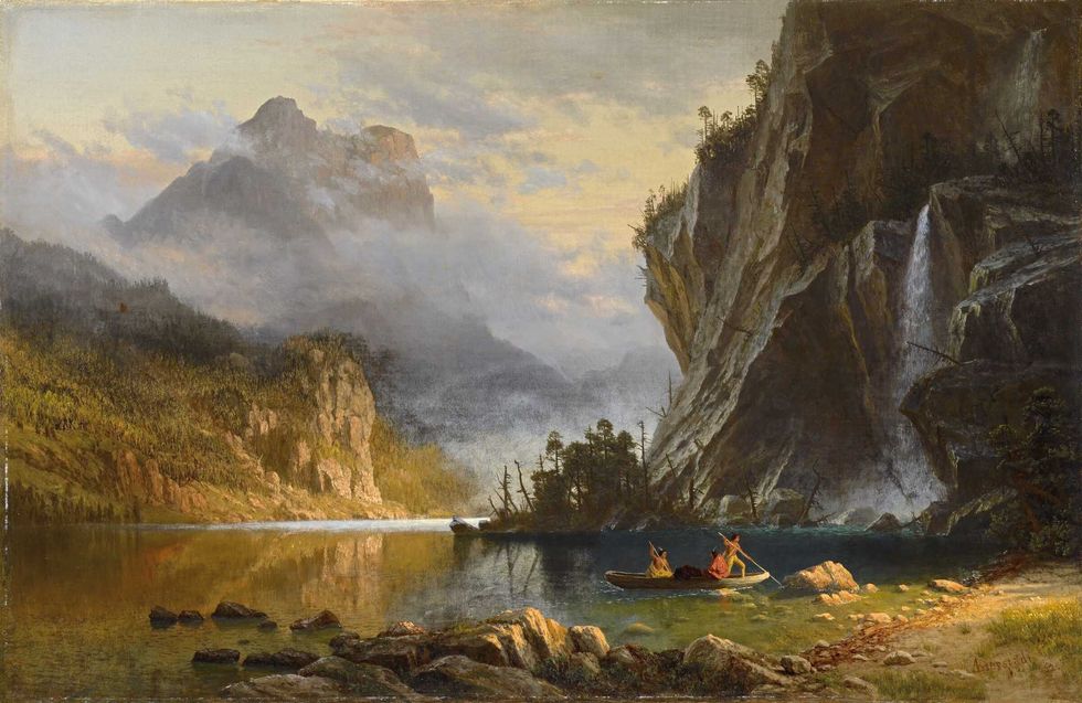 Albert Bierstadt, Indians Spear Fishing, 1862, oil on canvas, the Museum of Fine Arts, Houston