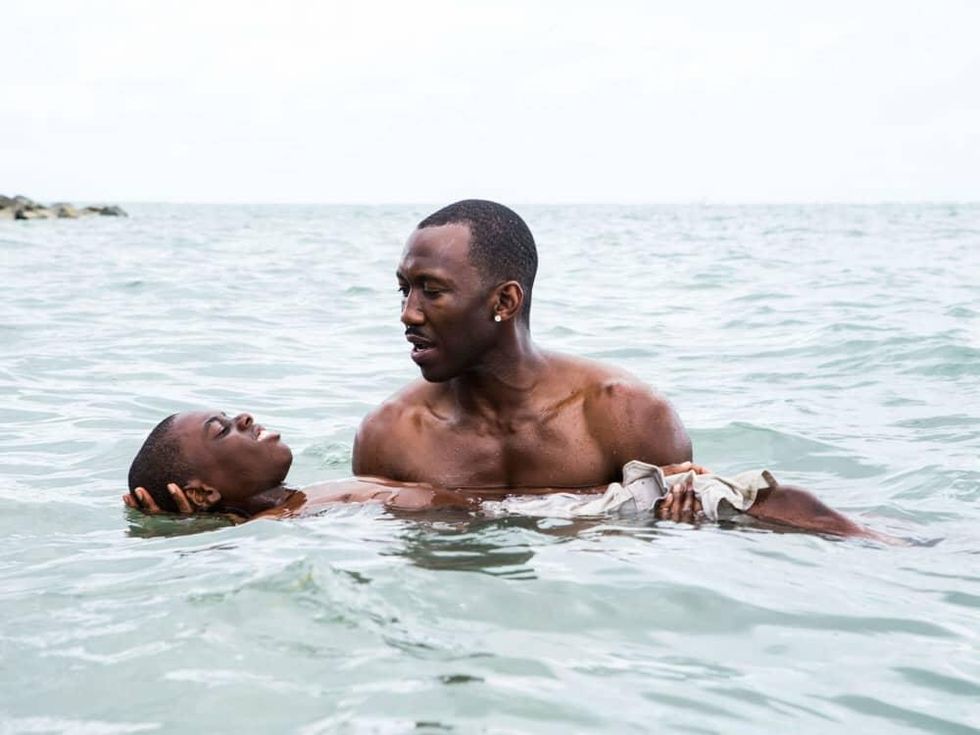 Alex Hibbert and Mahershala Ali in Moonlight