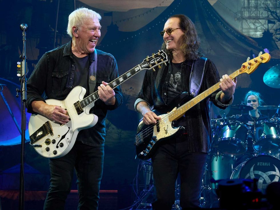 Alex Lifeson and Geddy Lee of Rush