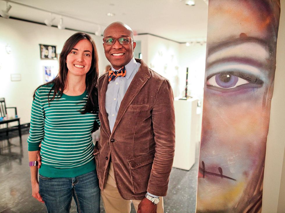 Alex Machado and Ewart Jones at the Lawndale Gala and Retablo Silent Auction October 2013