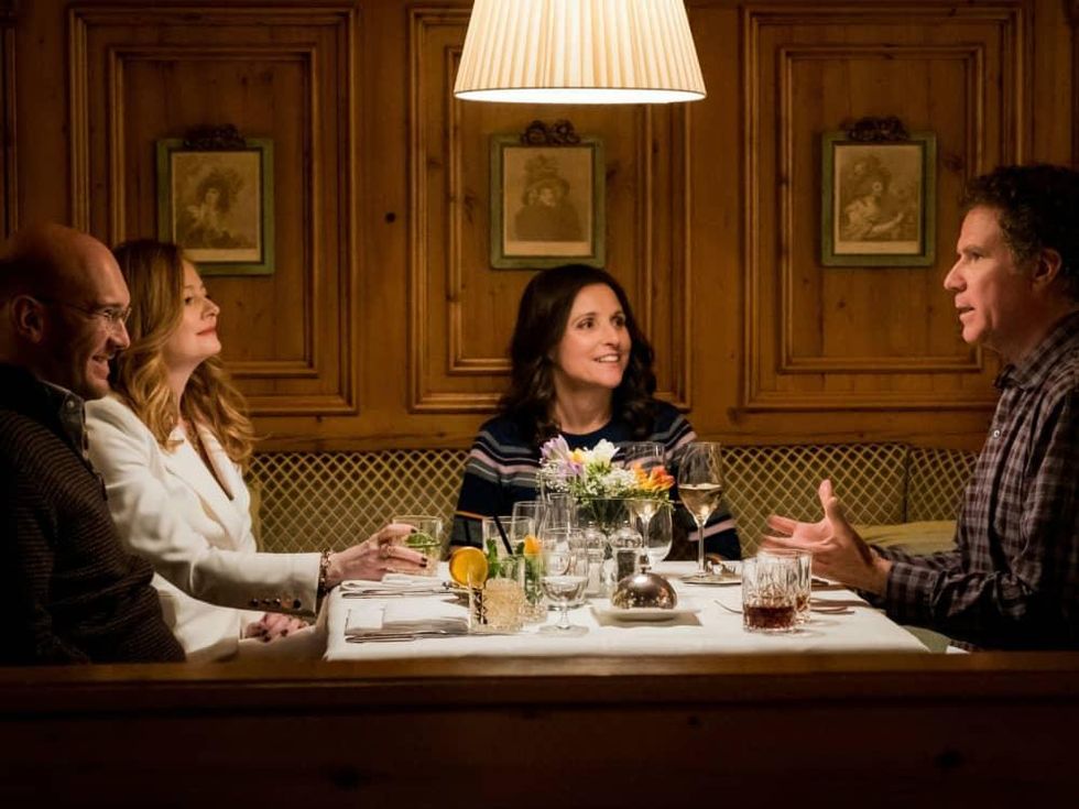 Alex MacQueen, Miranda Otto, Julia Louis-Dreyfus, and Will Ferrell in Downhill