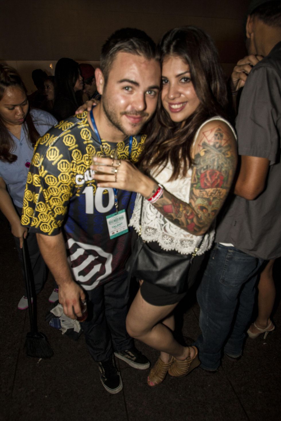 Alex Nava and Juliana Baladez at the MFAH Mixed Media Party June 2014
