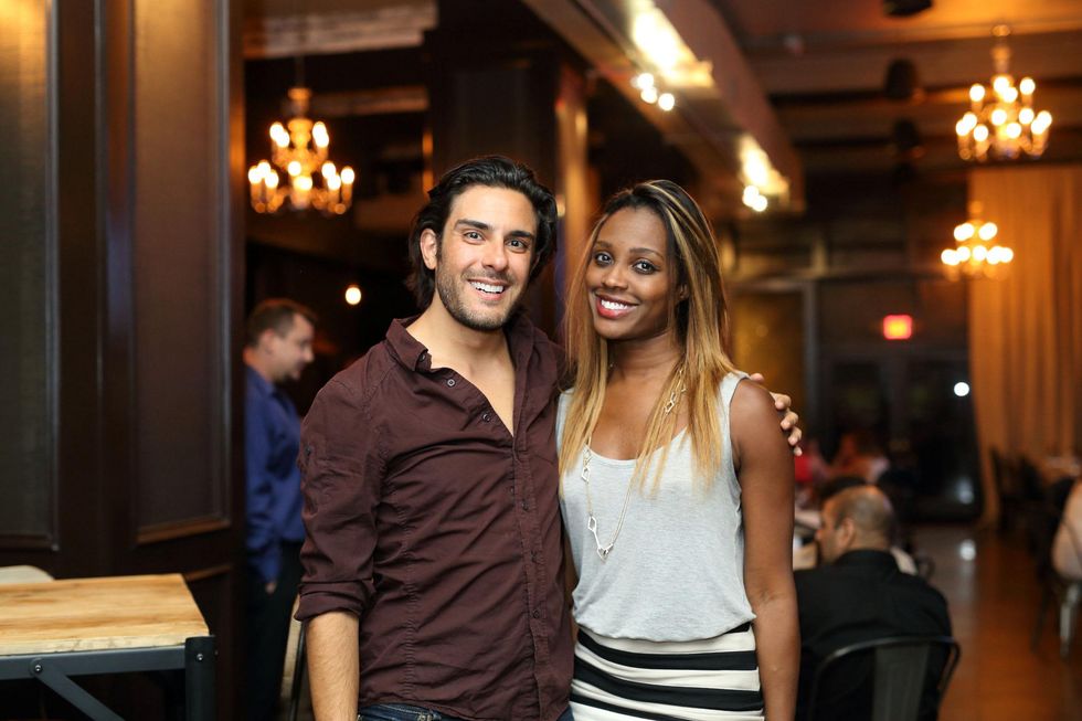 Alex Rosa and Alecia Harris at the Springbok restaurant kick-off party July 2014