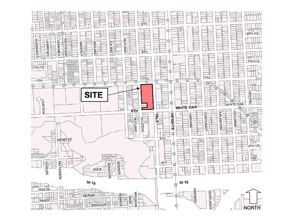 Alexan Heights on Yale, Houston Heights, January 2013, white site plan