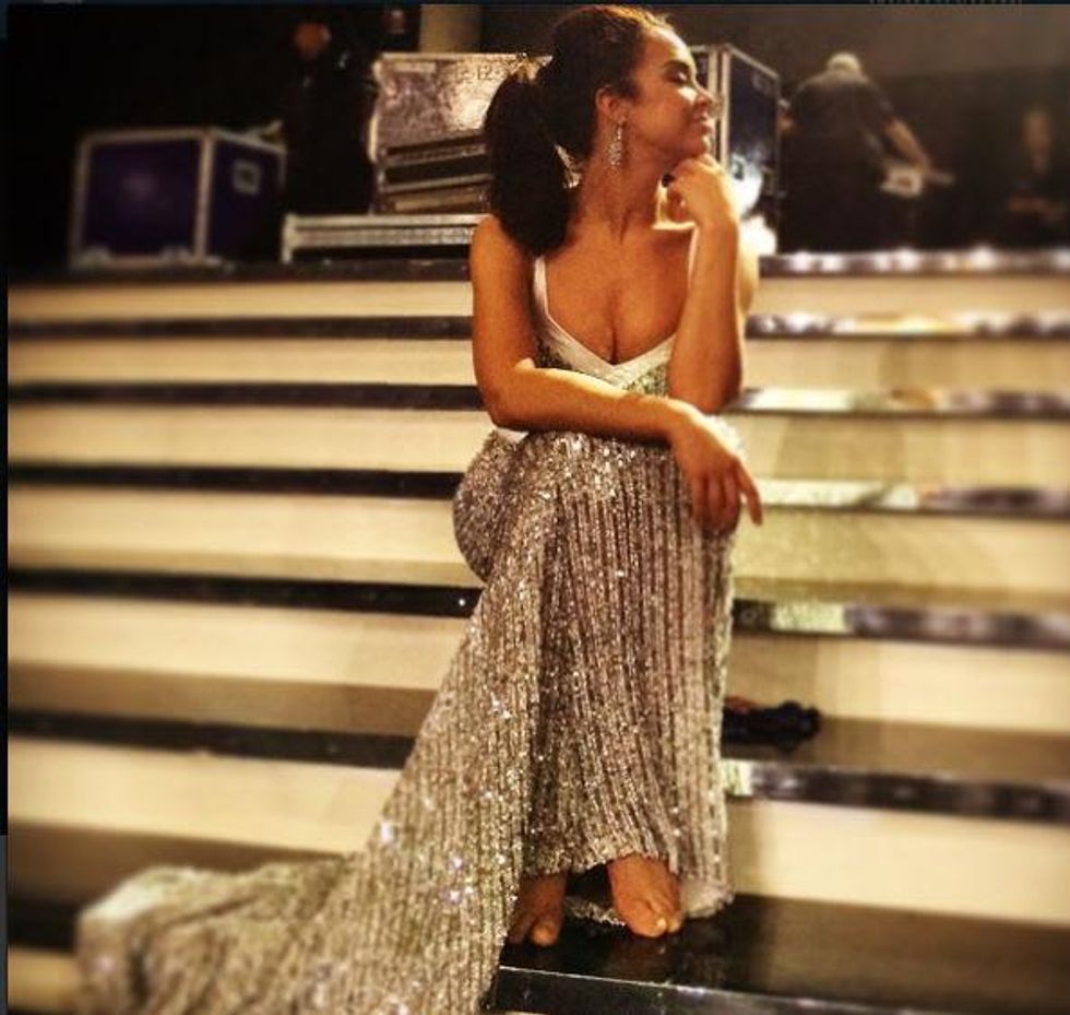 Alexandra Silber in Jonathan Blake gown