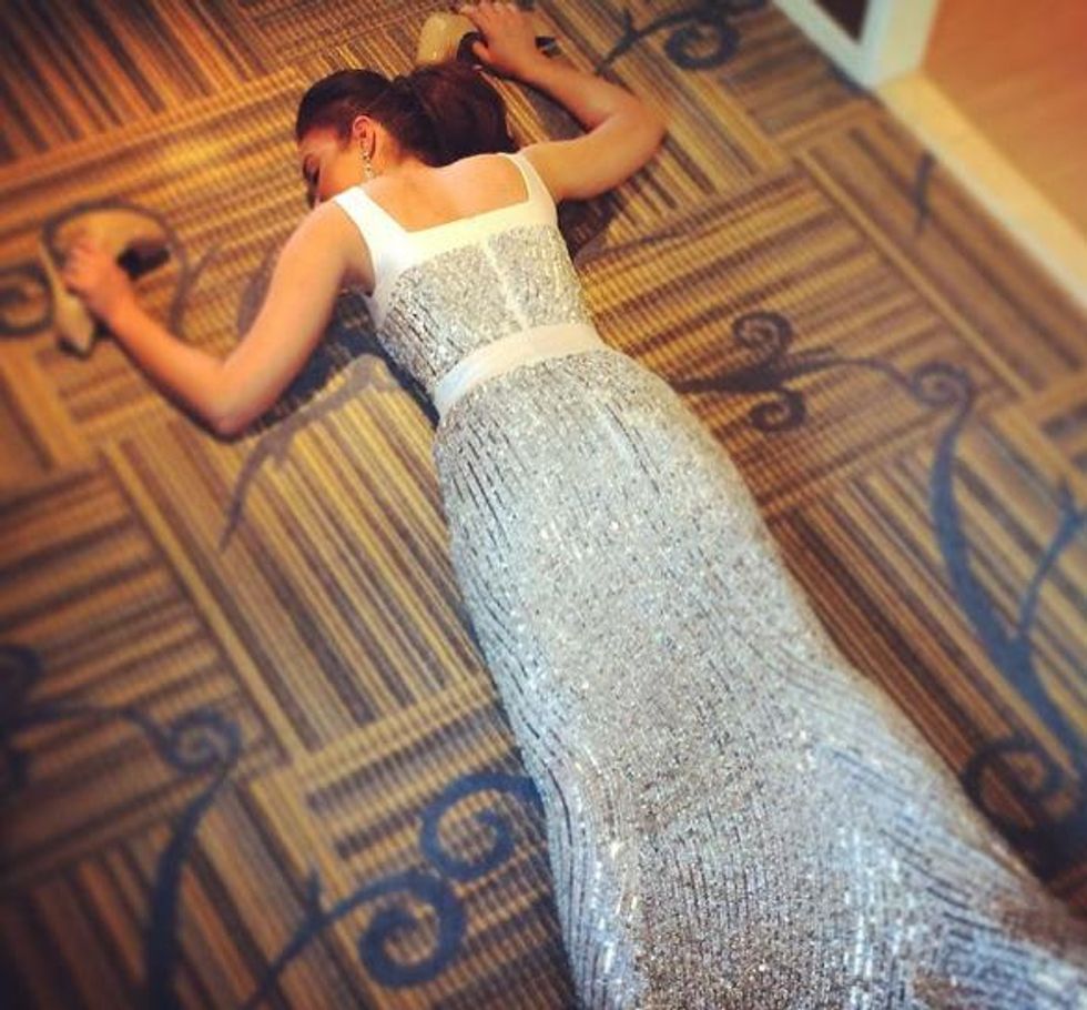 Alexandra Silber in Jonathan Blake gown