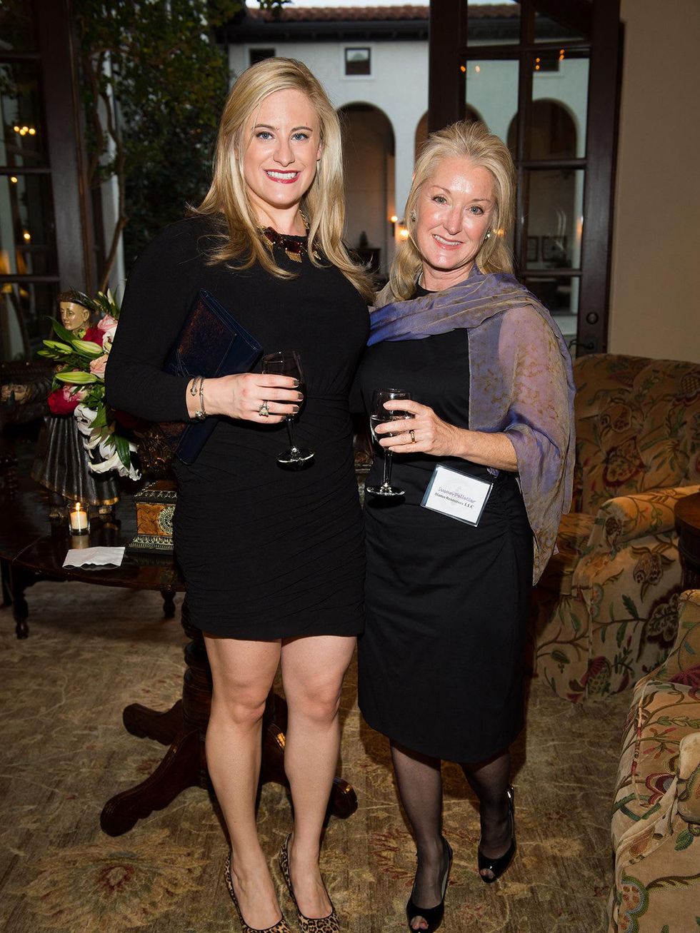 Alexis Caruselle, left, and Susan Pelletier at the Pin Oak Charity Horse Show kick-off February 2014